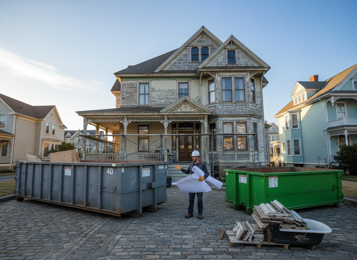Choosing the Right Rolloff Dumpster Size for a Cape May Victorian Renovation